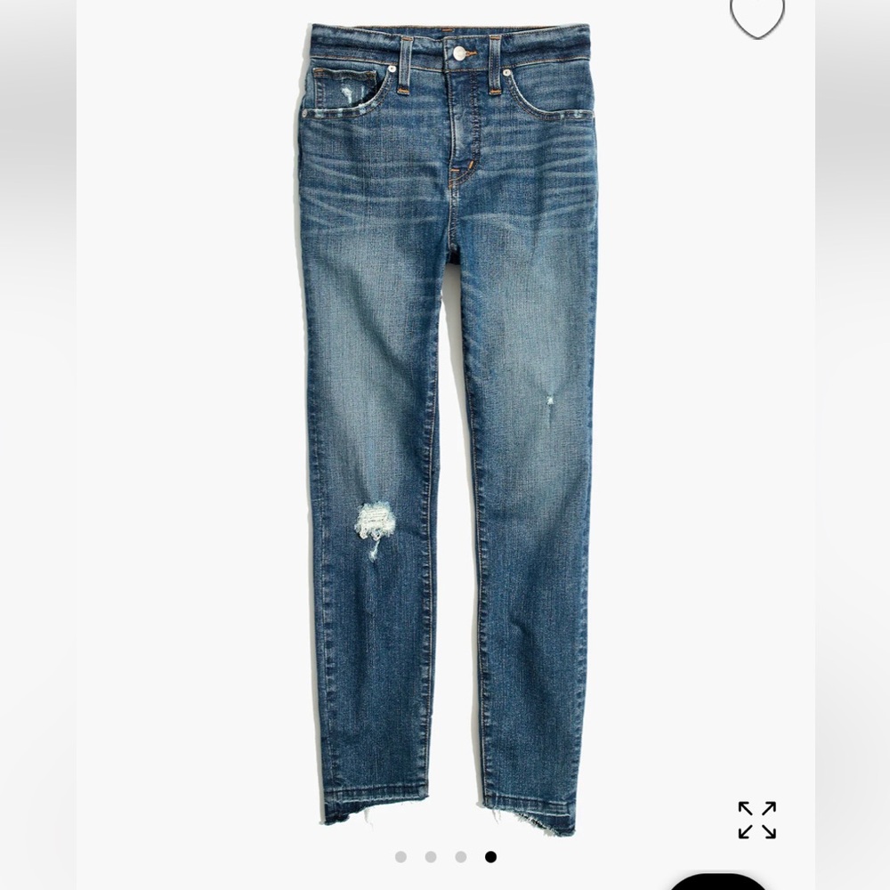 NWT Madewell Jeans high rise drop hem distressed size 25